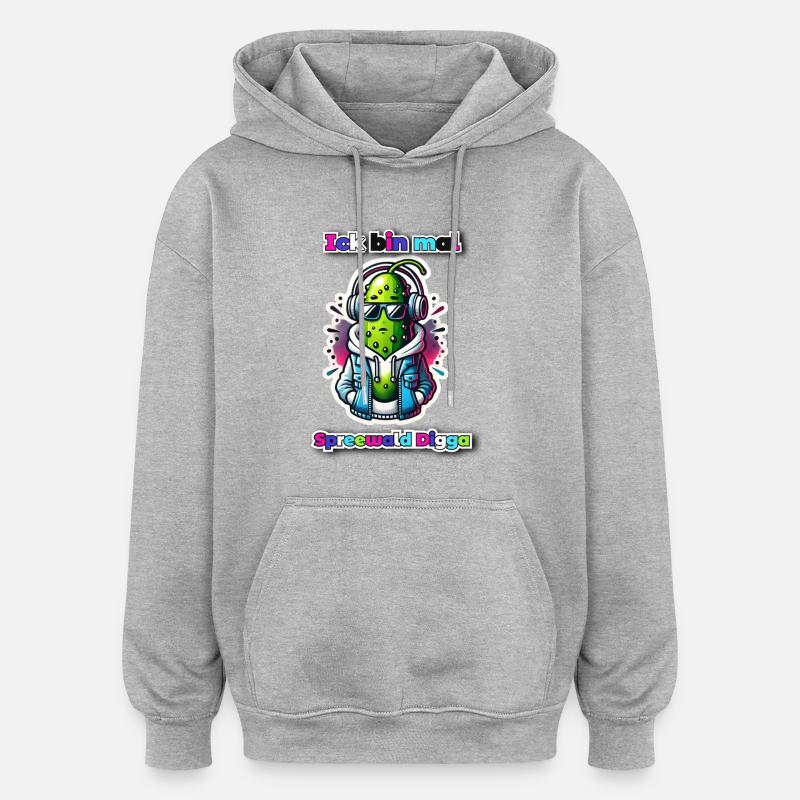 Je suis mal - Sweat à capuche oversize unisexe - gris chiné