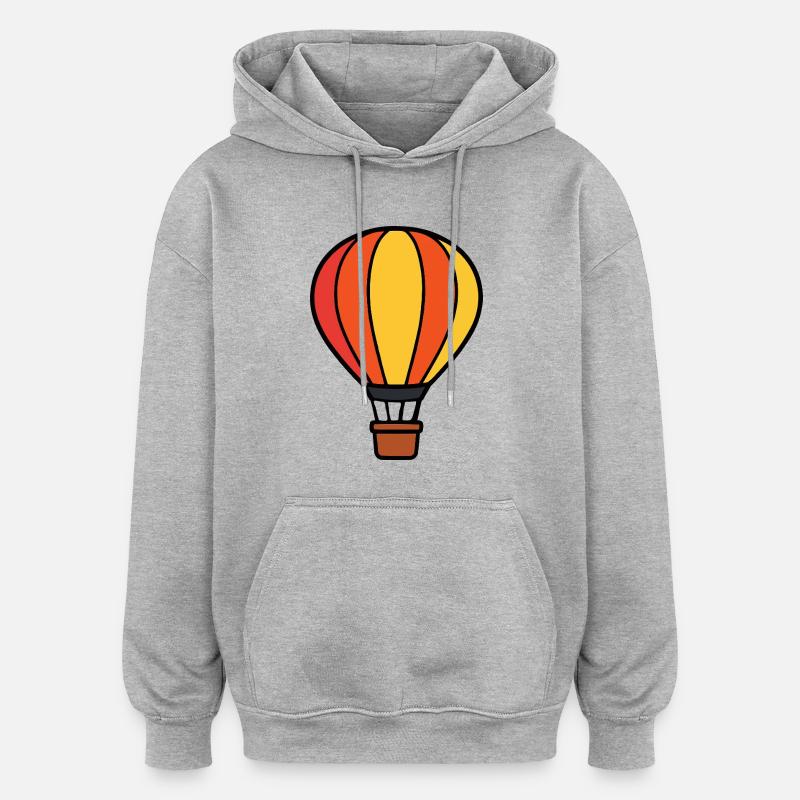 Montgolfière - Sweat à capuche oversize unisexe - gris chiné