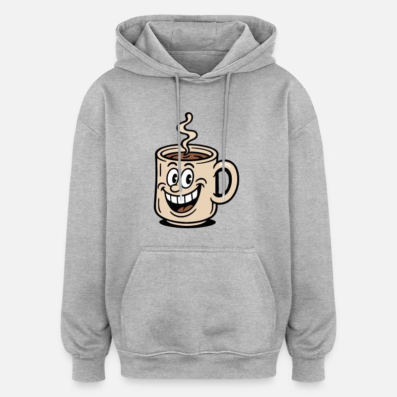 Coffee Cup Comic - Oversized Unisex Hoodie - heather grey