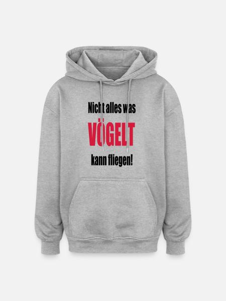 vögeln - Oversized Unisex Hoodie - Grau meliert