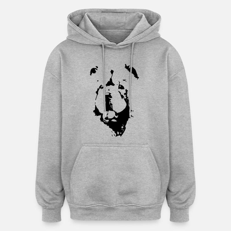 chow chow - Sweat à capuche oversize unisexe - gris chiné