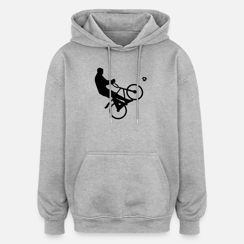 Cycle ball - Sweat à capuche oversize unisexe - gris chiné