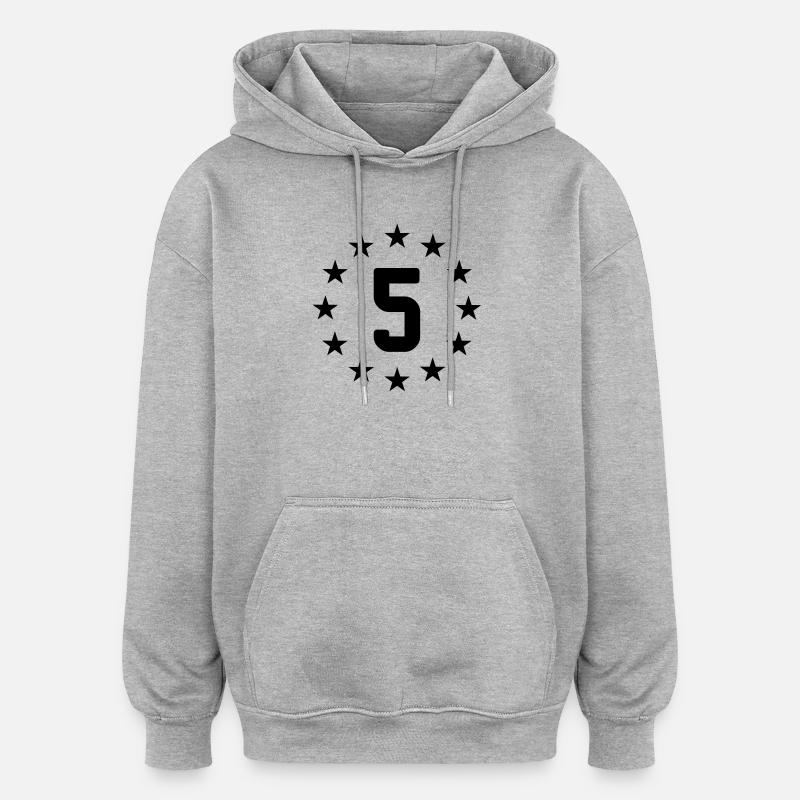 5 ans - Sweat à capuche oversize unisexe - gris chiné