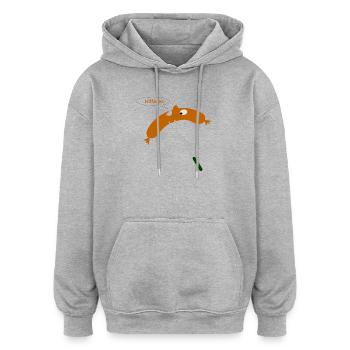 aide saucisses griller - Sweat à capuche oversize unisexe - gris chiné - Devant - Noah (186cm)