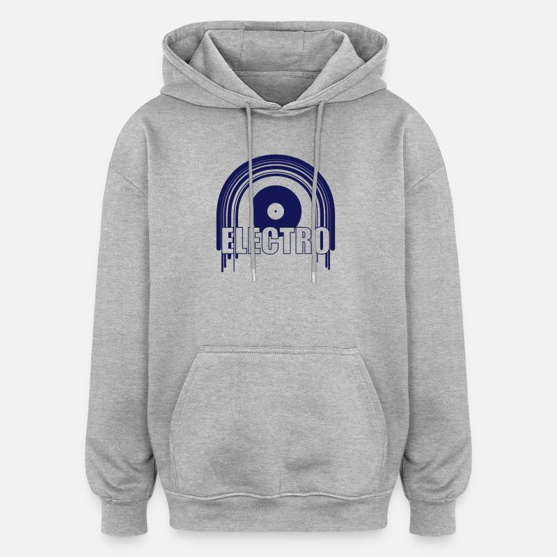 Electro - Sweat à capuche oversize unisexe - gris chiné