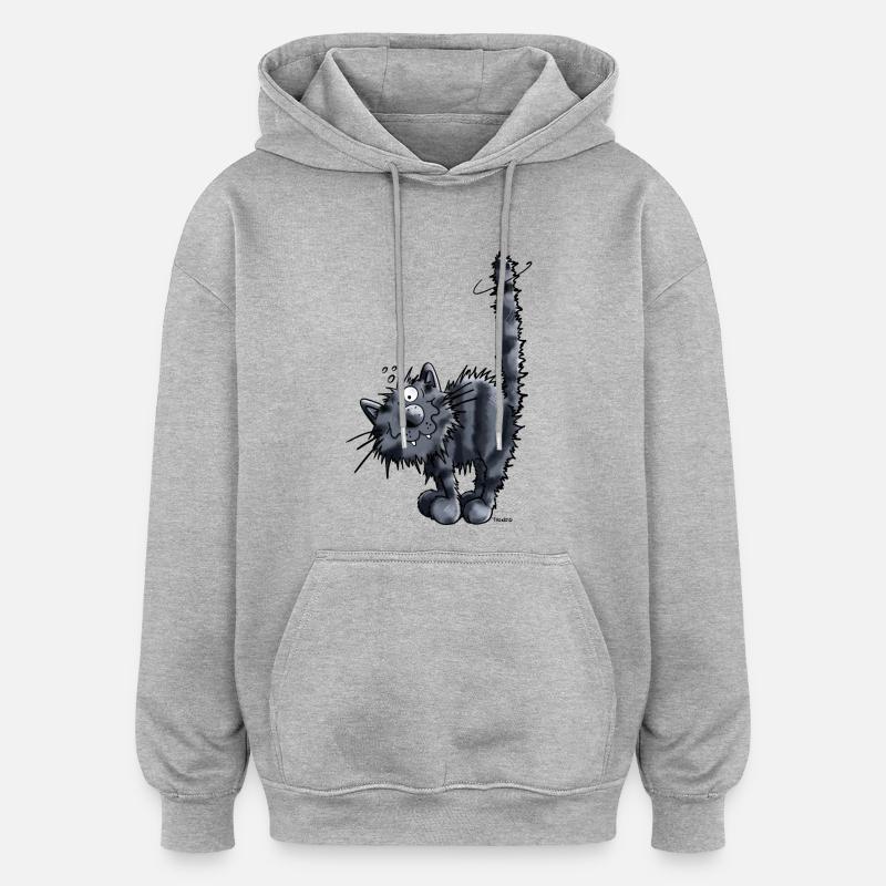 Mignon Chaton - Sweat à capuche oversize unisexe - gris chiné