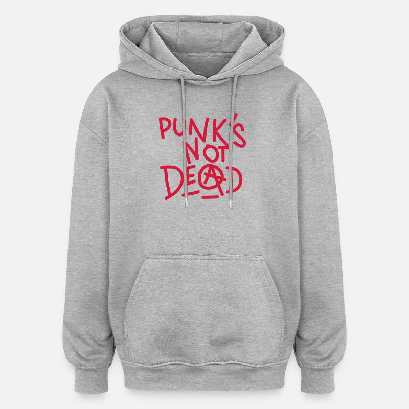 Punk - Sweat à capuche oversize unisexe - gris chiné