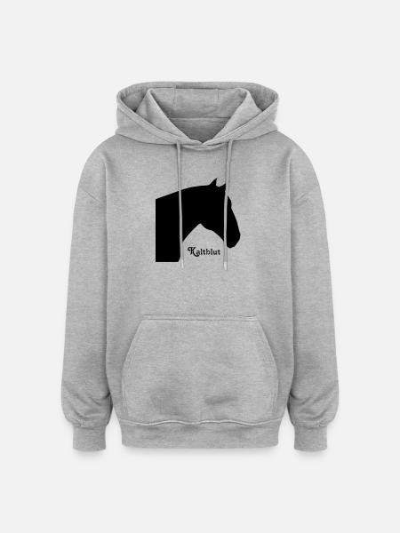 Kaltblut schwarz - Oversized Unisex Hoodie - Grau meliert