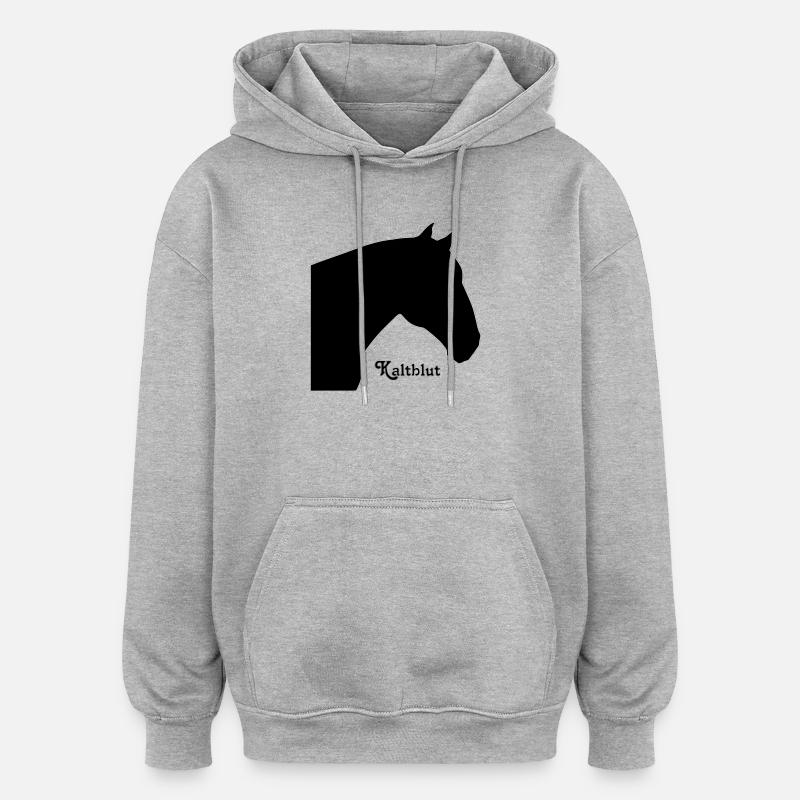 Kaltblut schwarz - Oversized Unisex Hoodie - Grau meliert