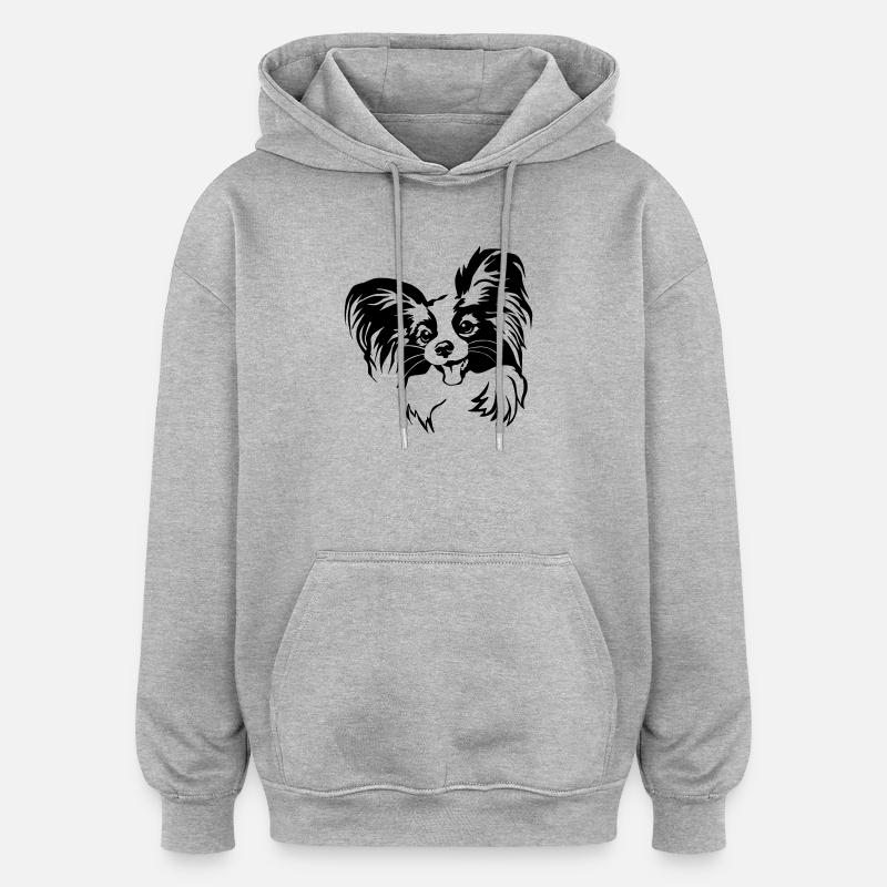 Papillon Kopf - Oversized Unisex Hoodie - Grau meliert