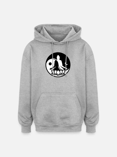 Yin and Yang - Oversized Unisex Hoodie - heather grey