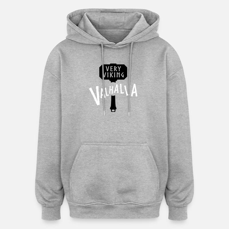 Walhalla Nordisches Krieger-Emblem - Oversized Unisex Hoodie - Grau meliert