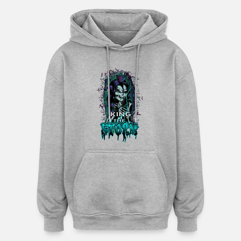 Roi de la peur - Sweat à capuche oversize unisexe - gris chiné