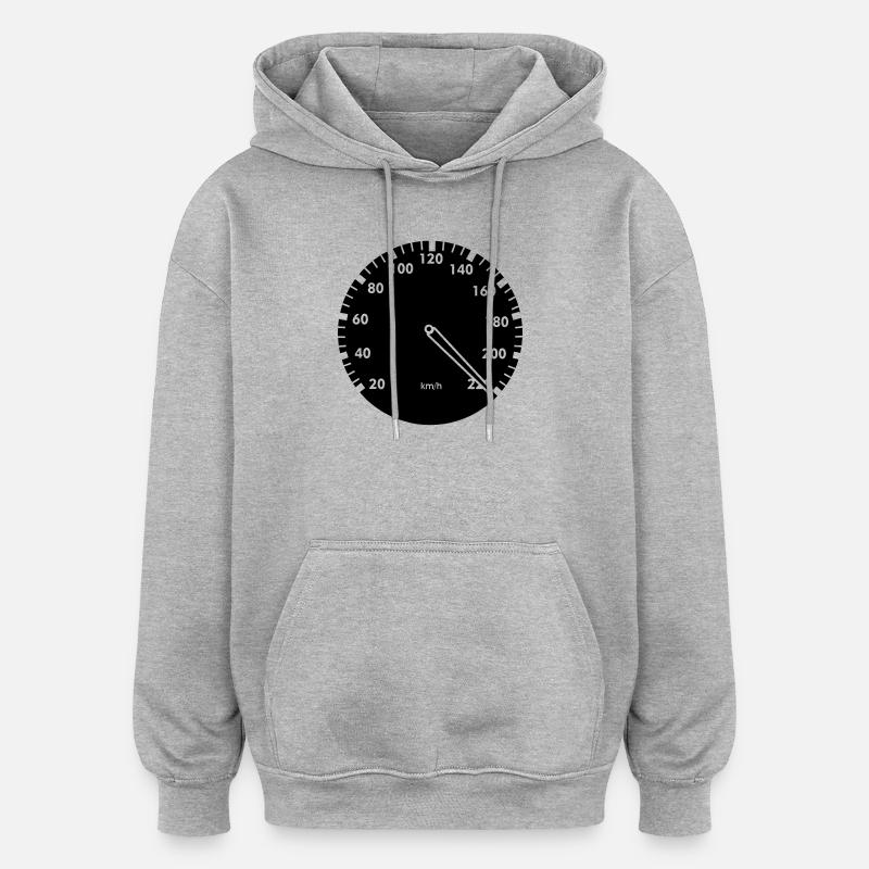 Tacho Auto - Oversized Unisex Hoodie - Grau meliert