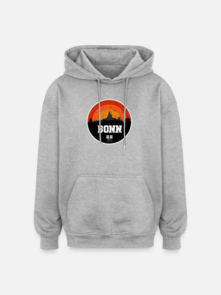 Bonn Skyline Original - Oversized Unisex Hoodie - heather grey