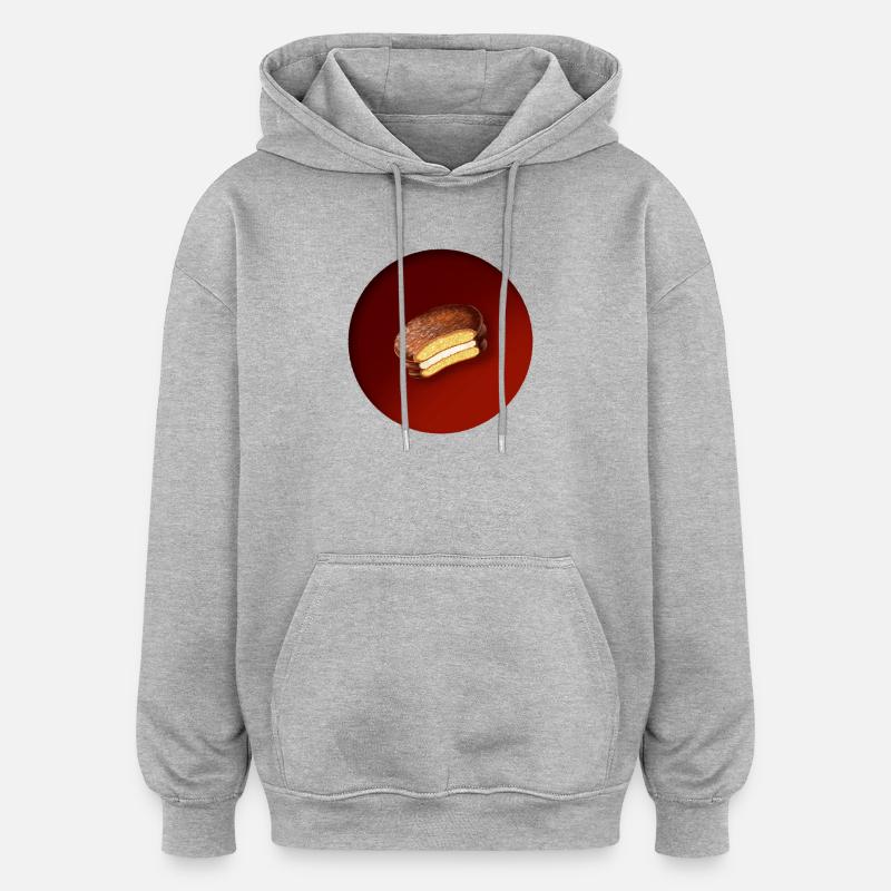 ein leckerer Keks mit Schokolade - Oversized Unisex Hoodie - Grau meliert