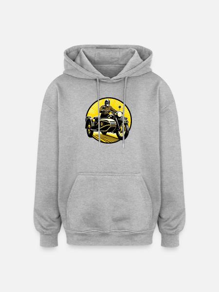 Sidecar driver in the sun - Oversized Unisex Hoodie - heather grey