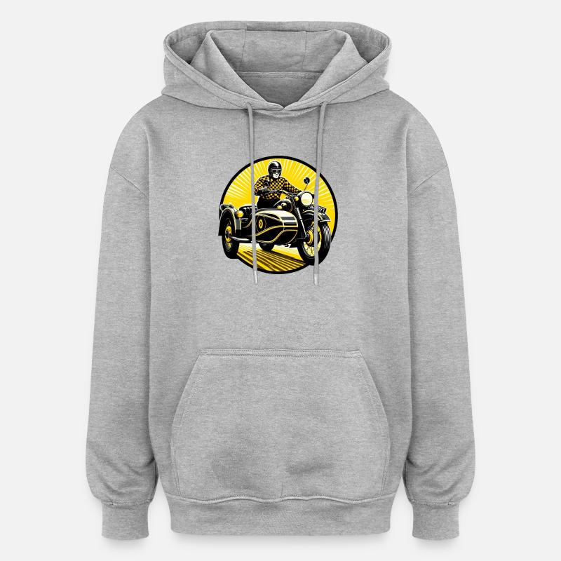 Gespannfahrer in der Sonne - Oversized Unisex Hoodie - Grau meliert