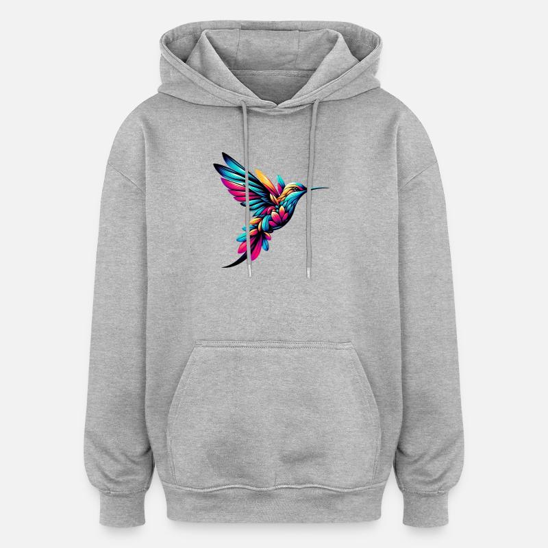 Colibri - Sweat à capuche oversize unisexe - gris chiné