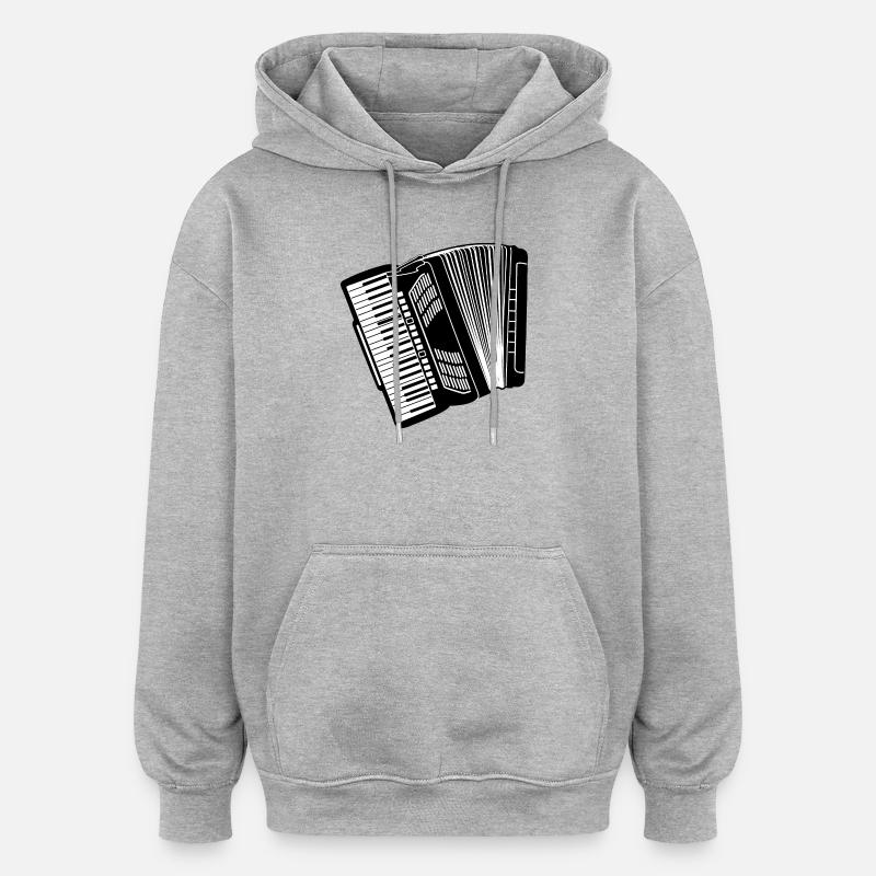 Instrument d’accordéon - Sweat à capuche oversize unisexe - gris chiné