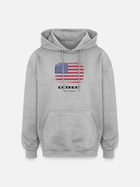 Detroit, Michigan, USA - Oversized Unisex Hoodie - Grau meliert