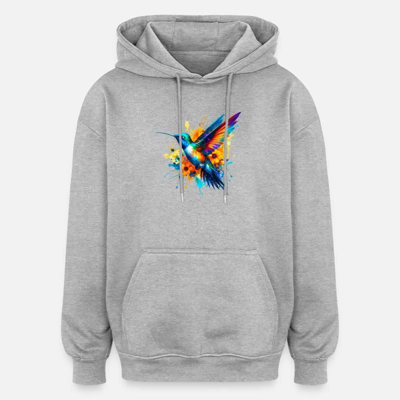 Colibri - Sweat à capuche oversize unisexe - gris chiné