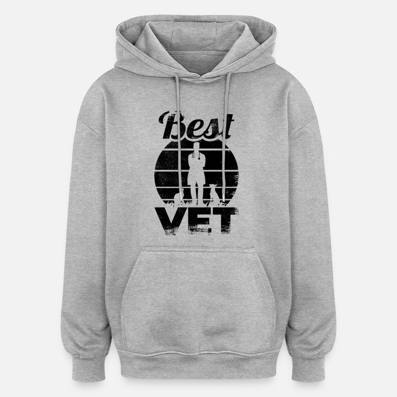 Bester Tiermediziner - Oversized Unisex Hoodie - Grau meliert