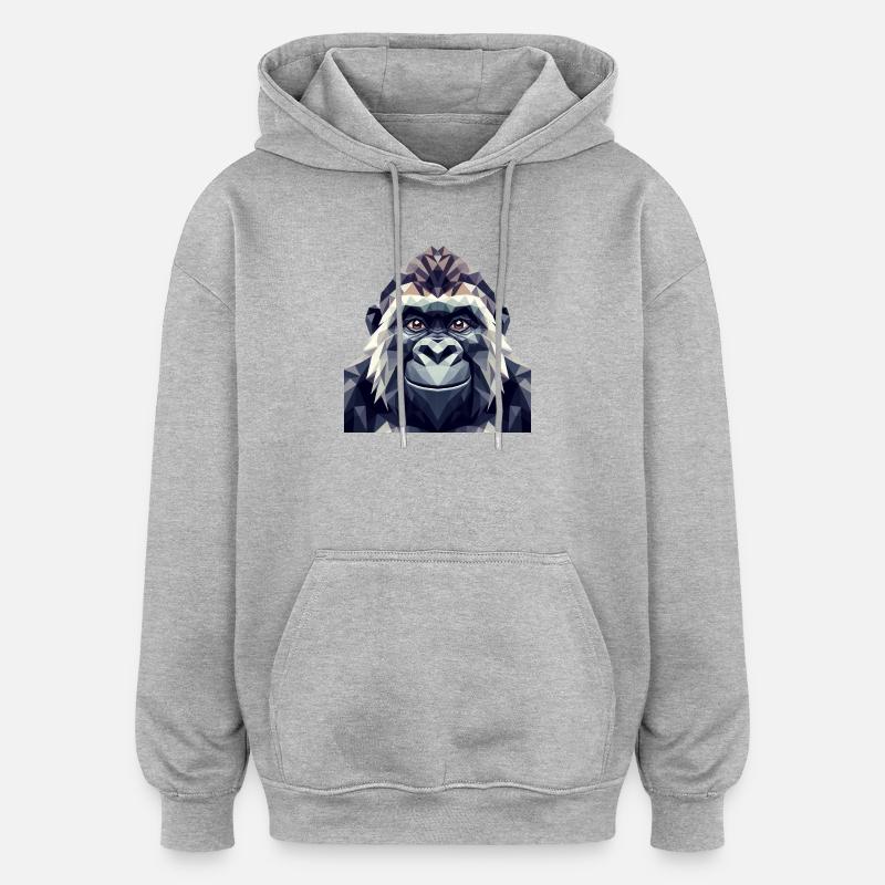 A Polygon Style Monkey - Oversized Unisex Hoodie - heather grey