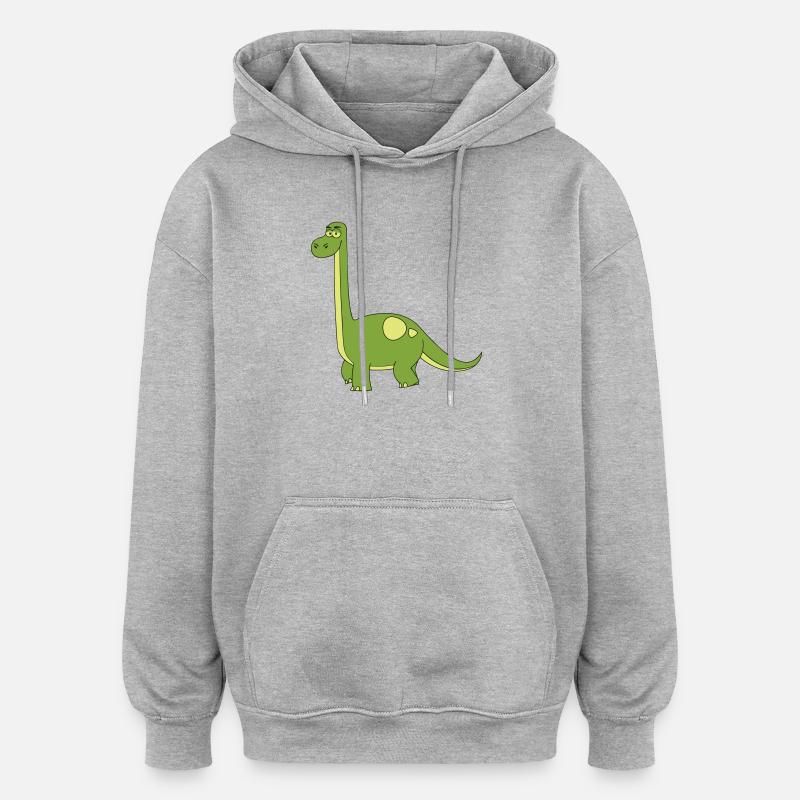 dino - Sweat à capuche oversize unisexe - gris chiné