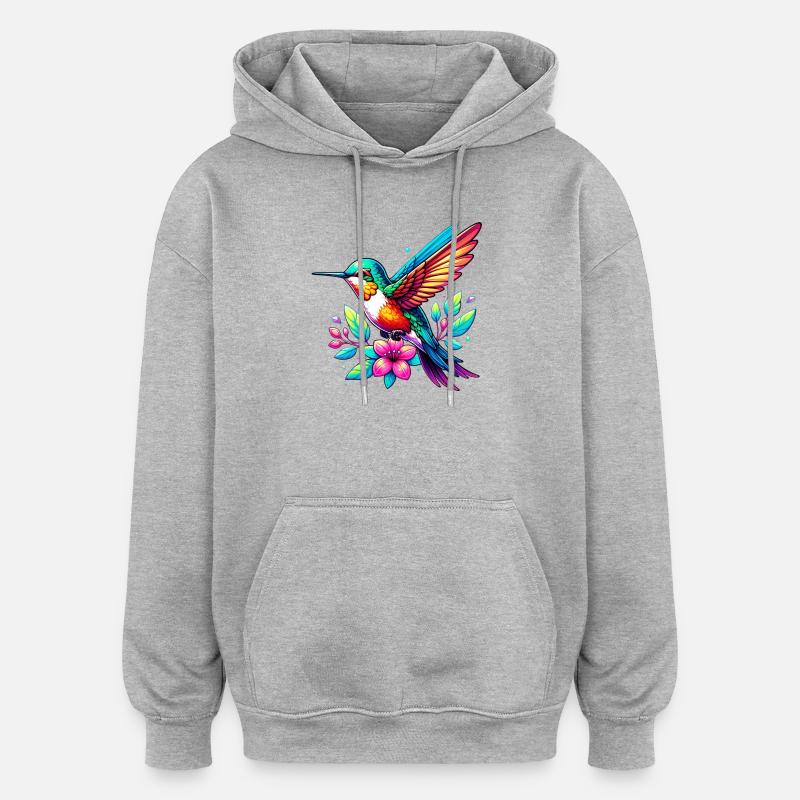 Colibri - Sweat à capuche oversize unisexe - gris chiné