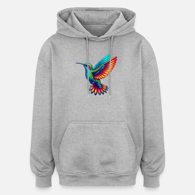 Colibri - Sweat à capuche oversize unisexe - gris chiné