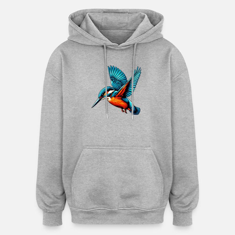 Eisvogel - Oversized Unisex Hoodie - Grau meliert