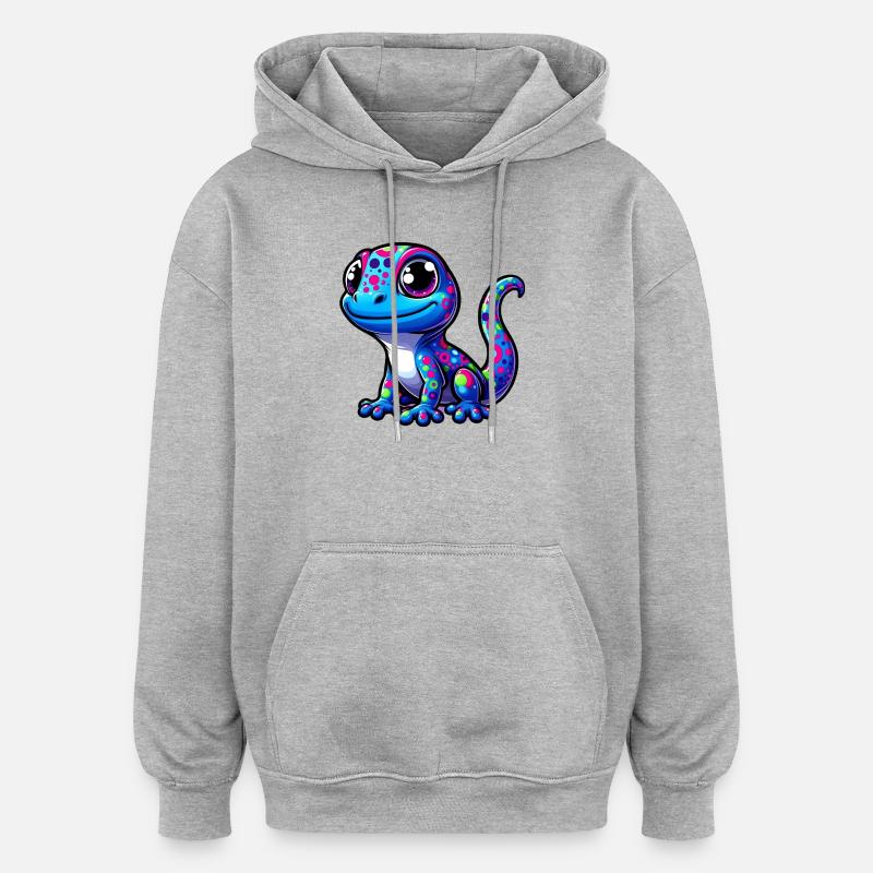 Gecko - Oversized luvtröja unisex - gråmelerad