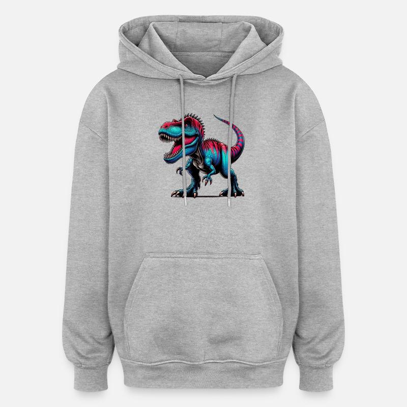 Dinosaur - Oversized Unisex Hoodie - heather grey