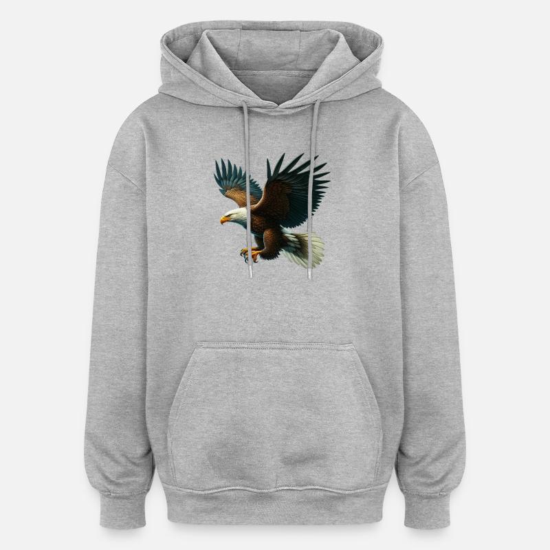 Adler - Oversized Unisex Hoodie - Grau meliert