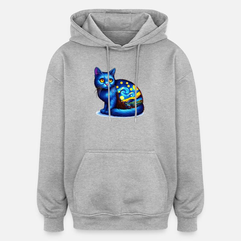 Cat - Oversized Unisex Hoodie - heather grey