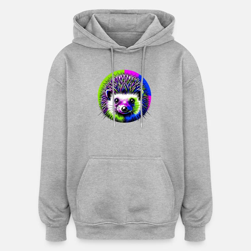 Igel - Oversized Unisex Hoodie - Grau meliert