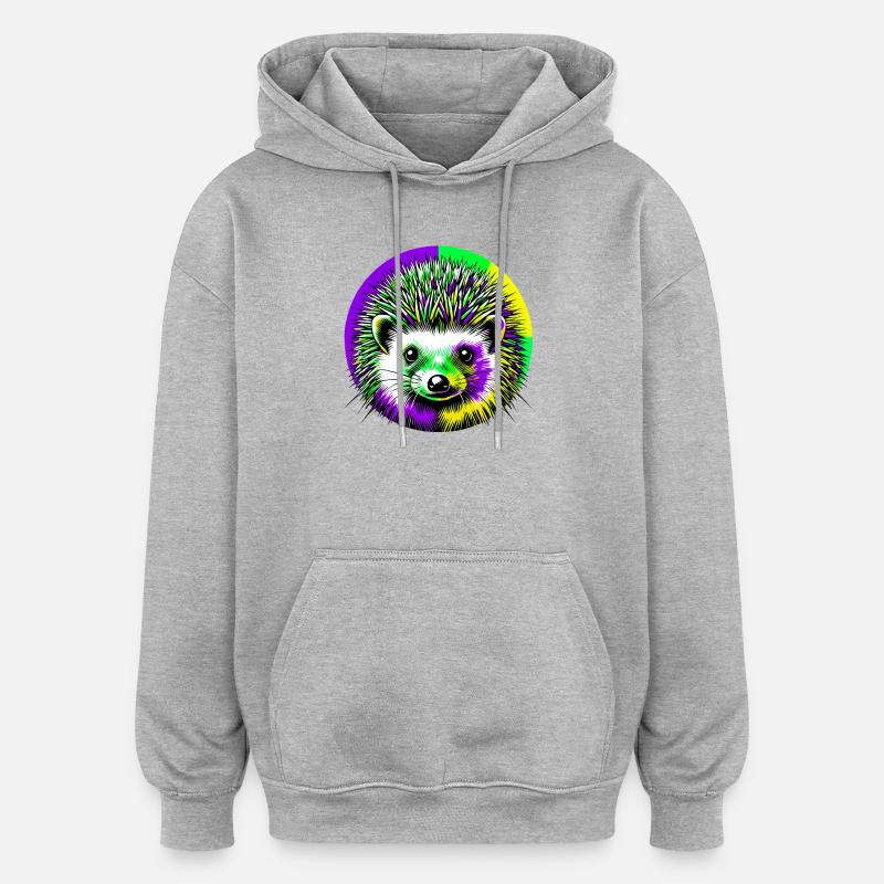 Hedgehog - Oversized Unisex Hoodie - heather grey