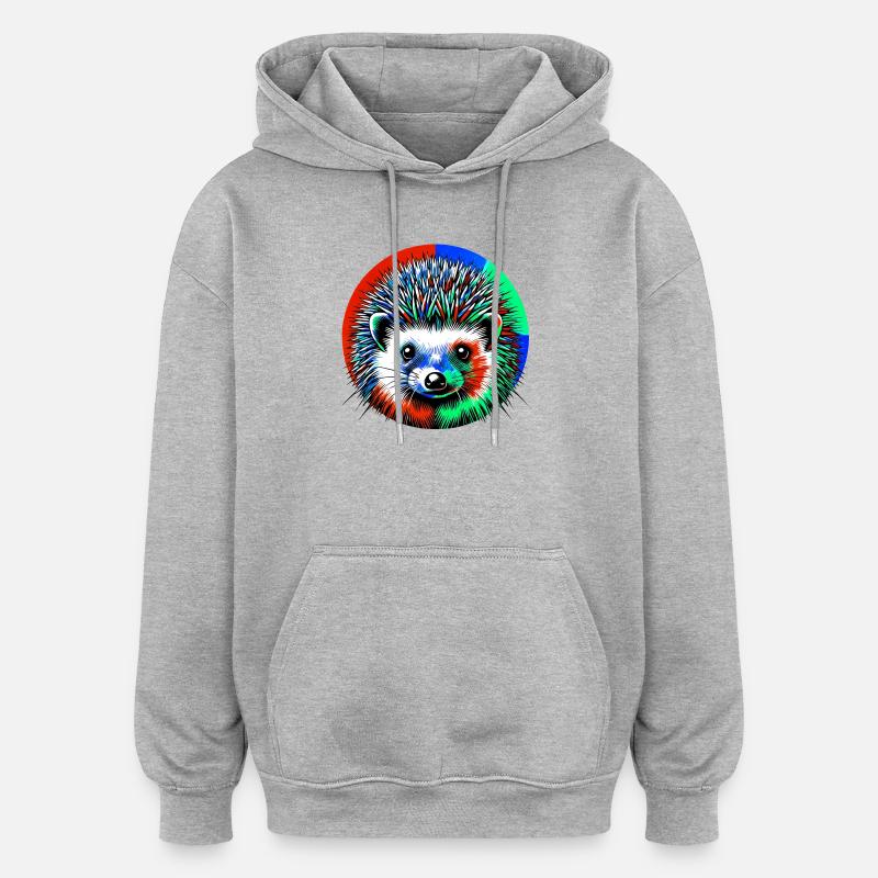 Igel - Oversized Unisex Hoodie - Grau meliert