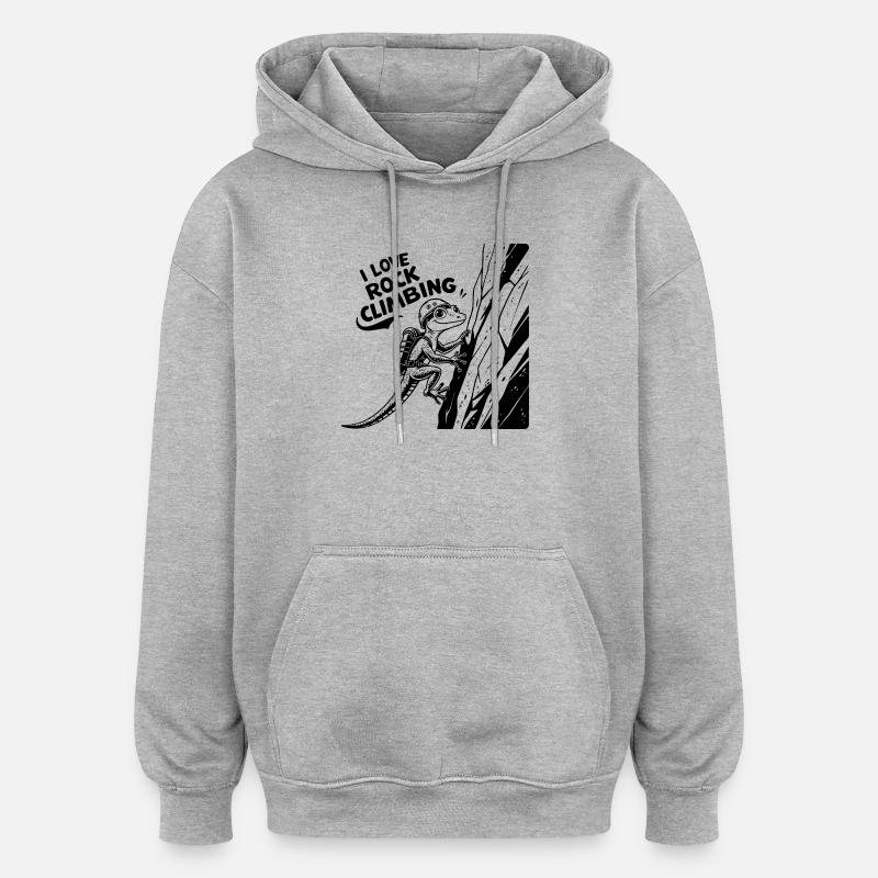 Escalade, escalade - Sweat à capuche oversize unisexe - gris chiné