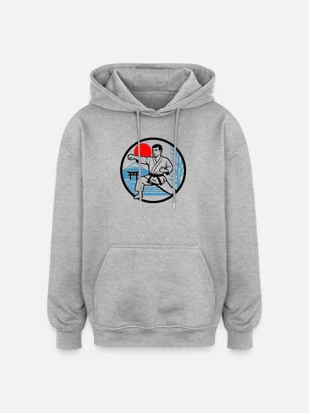 Karate Nature - Oversized Unisex Hoodie - heather grey