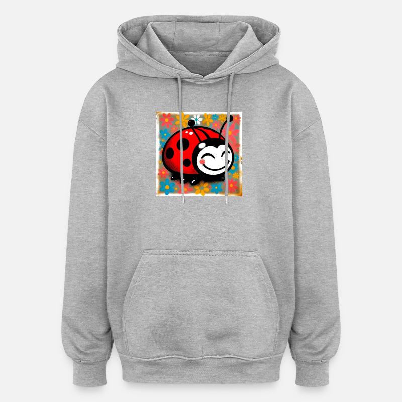 Marienkäfer - Oversized Unisex Hoodie - Grau meliert