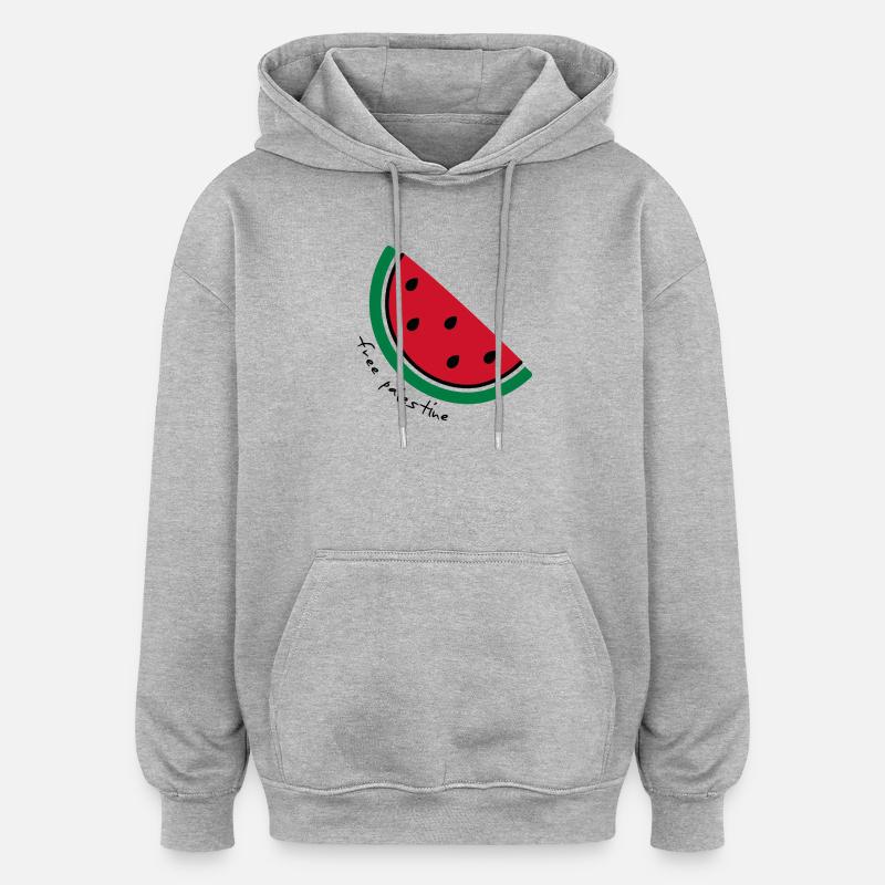 Tranche de pastèque Pop Art - Sweat à capuche oversize unisexe - gris chiné