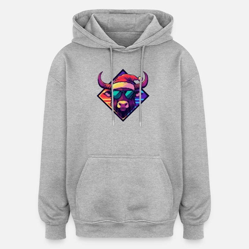 Lunettes de soleil Bison Santa - Sweat à capuche oversize unisexe - gris chiné