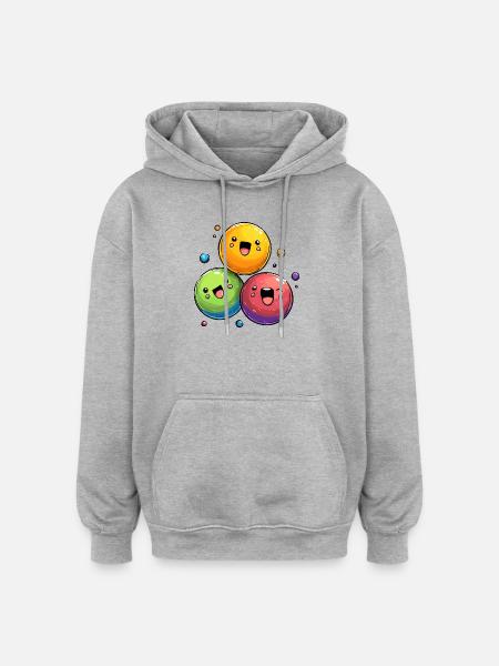 Bunte kugeln Cartoon - Oversized Unisex Hoodie - Grau meliert