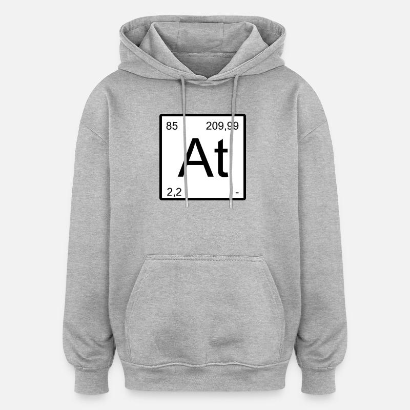 Astatine Elementtile Print - Sweat à capuche oversize unisexe - gris chiné