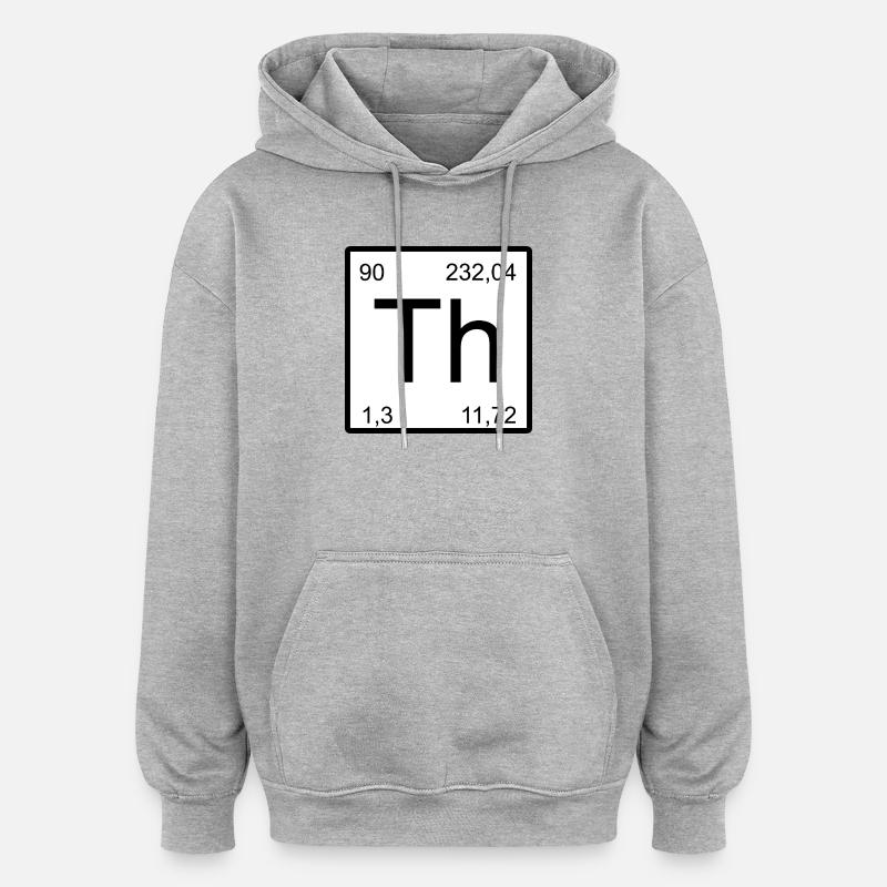 Th Thorium-Element Symbol Artwork - Oversized Unisex Hoodie - Grau meliert