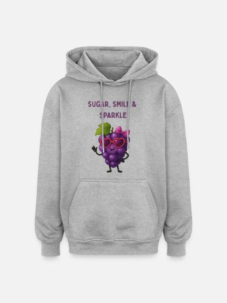 Sugar Grape with Heart Eyes - Oversized Unisex Hoodie - heather grey