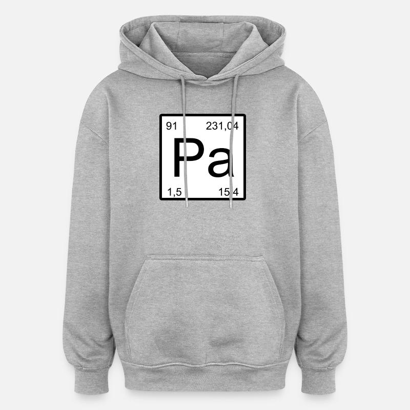 Protactinium Pa Element Typography - Oversized Unisex Hoodie - heather grey