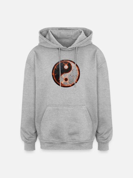 Ying_Yang_Full_Energy - Oversized Unisex Hoodie - heather grey
